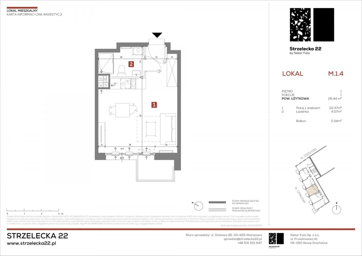 Mieszkanie 1 pokojowe na Sprzedaż