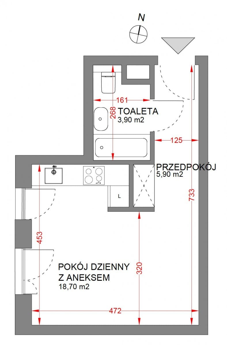 Mieszkanie 1 pokojowe na Sprzedaż
