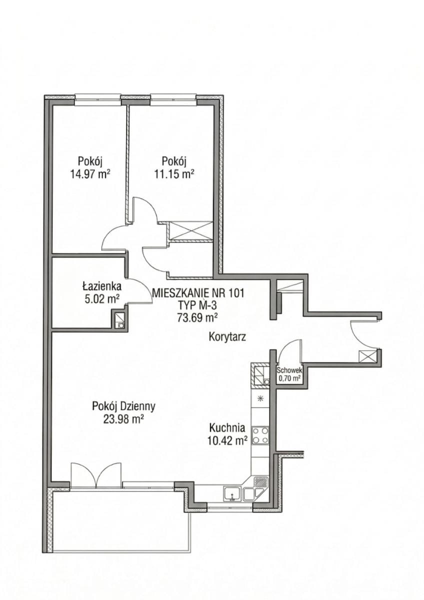 Mieszkanie 3 pokojowe na Sprzedaż
