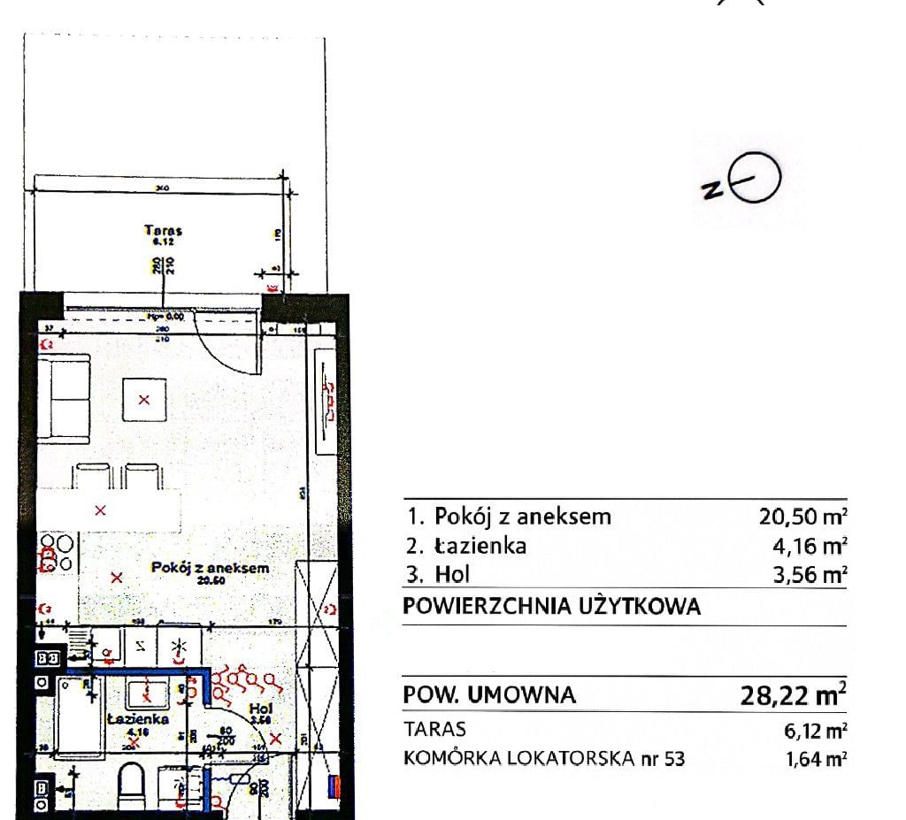 Mieszkanie 1 pokojowe na Sprzedaż