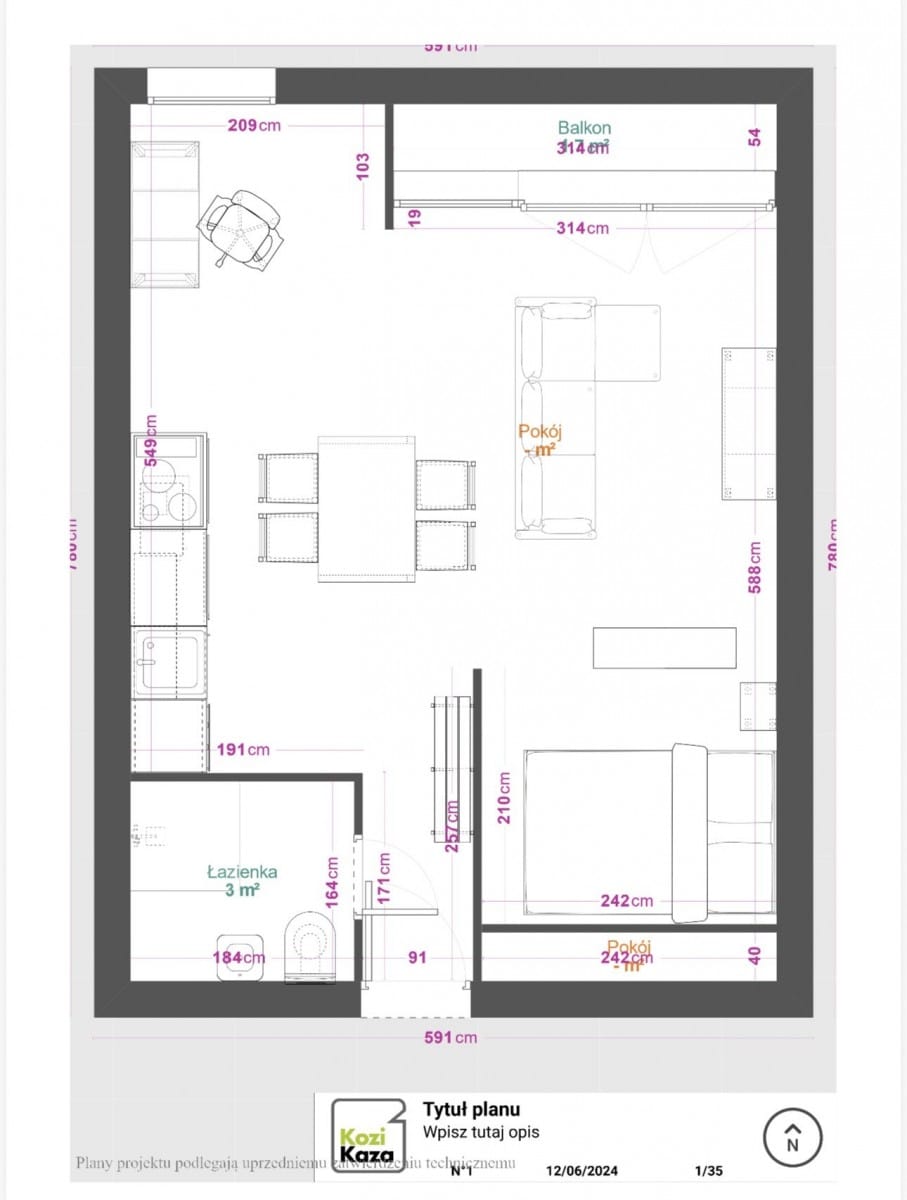 Mieszkanie 2 pokojowe na Sprzedaż
