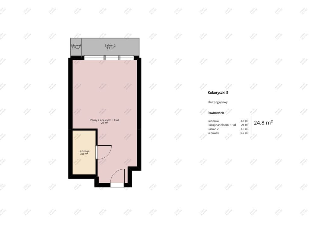 Mieszkanie 1 pokojowe na Sprzedaż