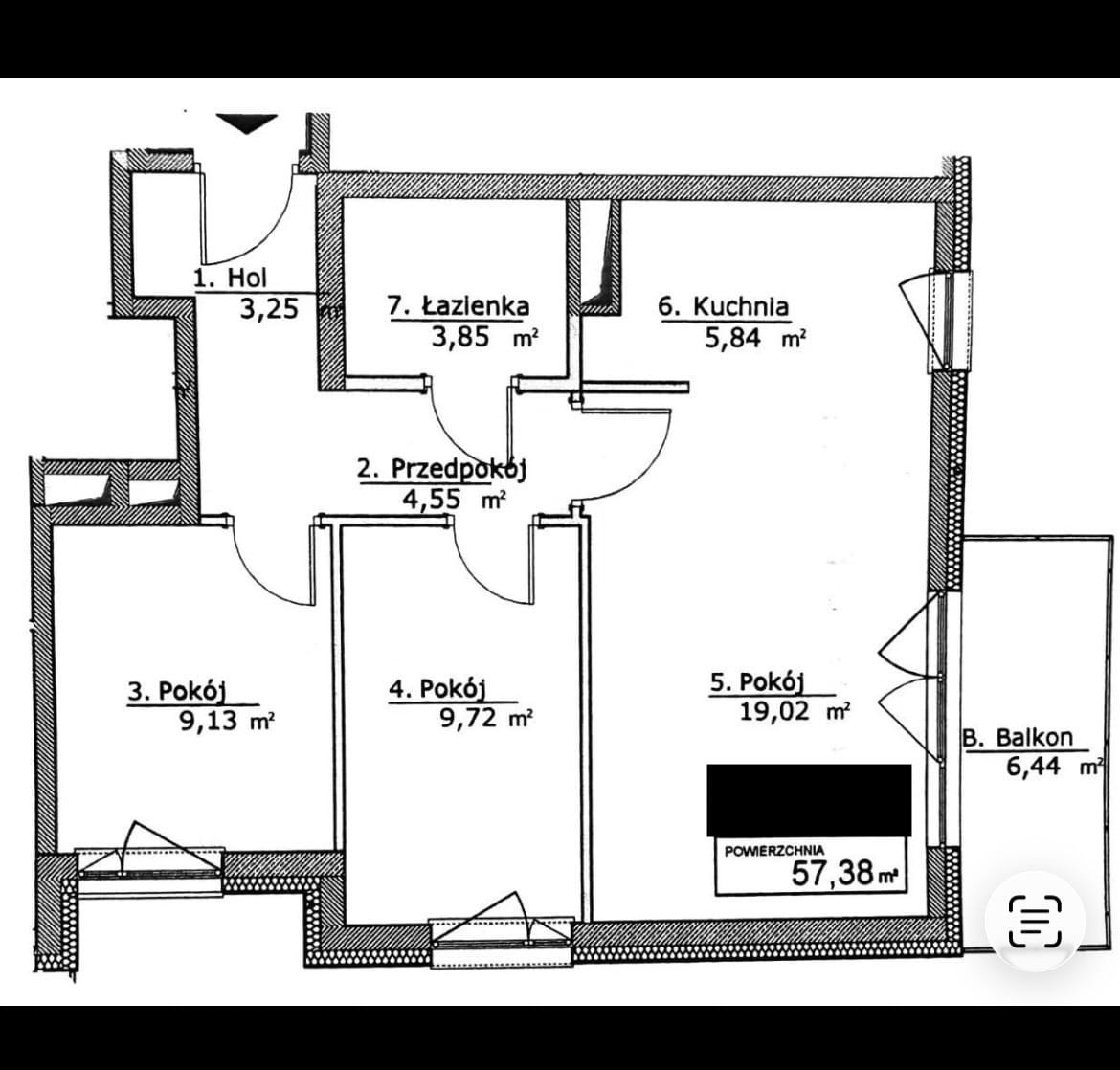 Mieszkanie 3 pokojowe na Sprzedaż