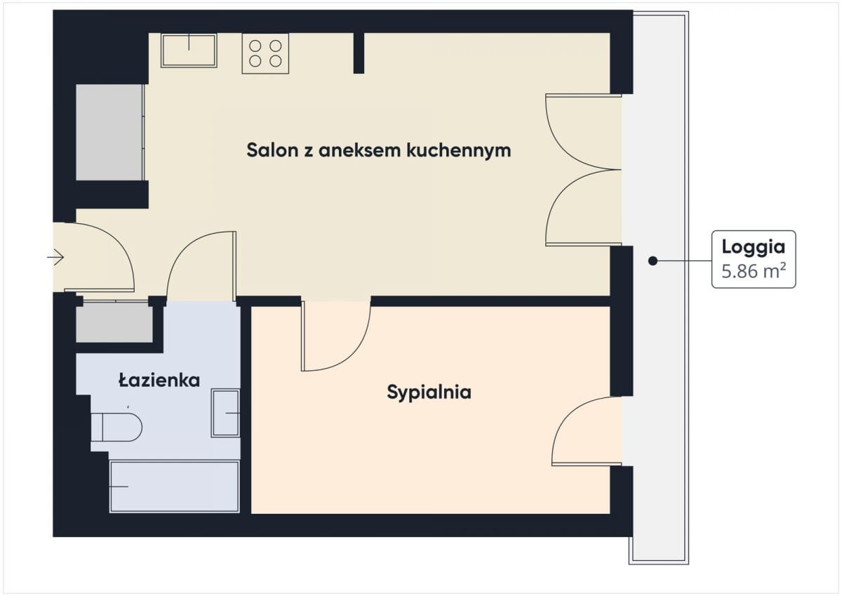 Mieszkanie 2 pokojowe na Wynajem