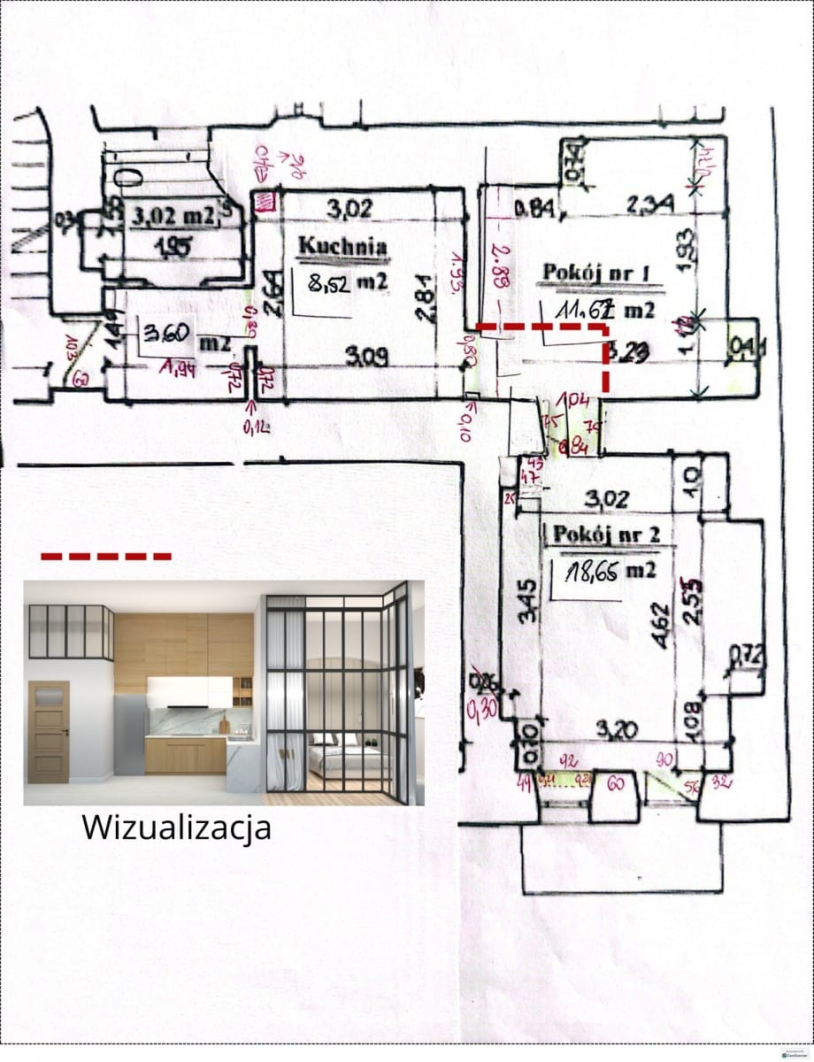 Mieszkanie 2 pokojowe na Sprzedaż
