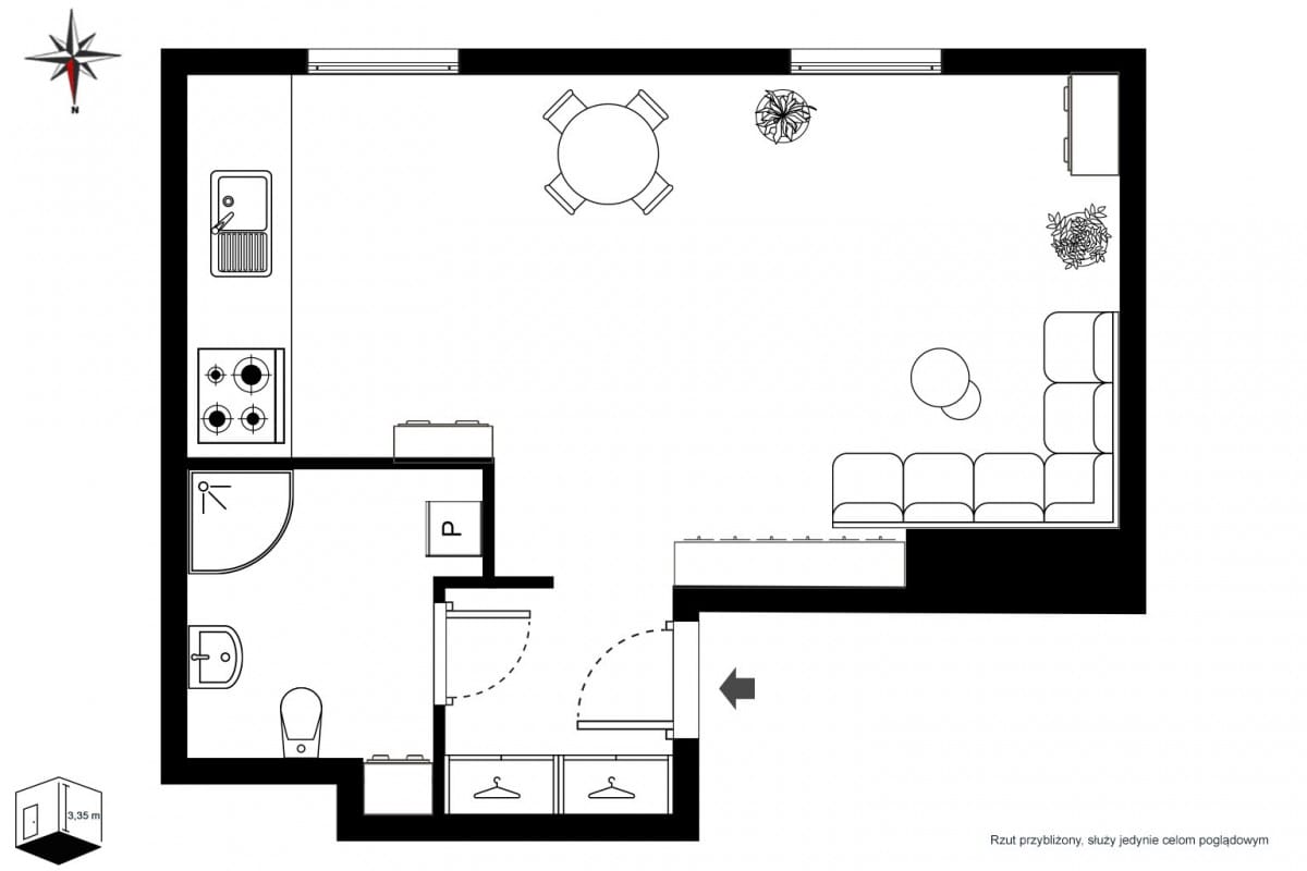 Mieszkanie 1 pokojowe na Wynajem