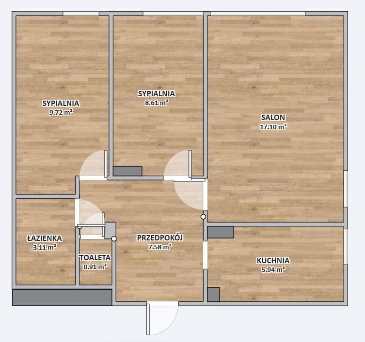 Mieszkanie 3 pokojowe na Sprzedaż