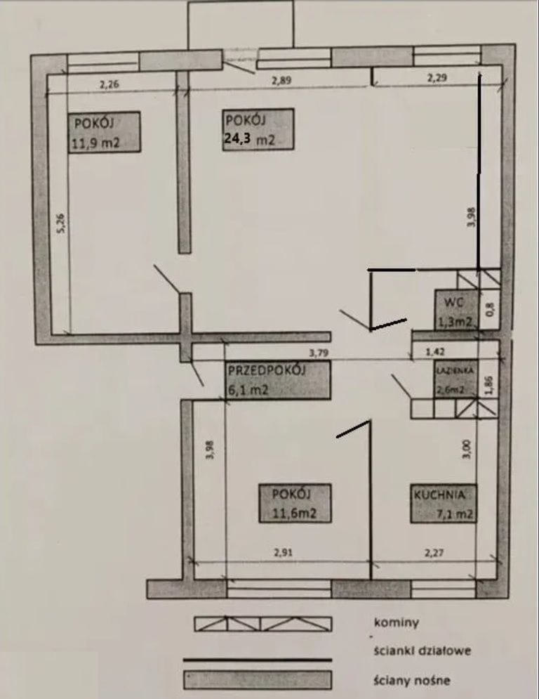 Mieszkanie 3 pokojowe na Sprzedaż