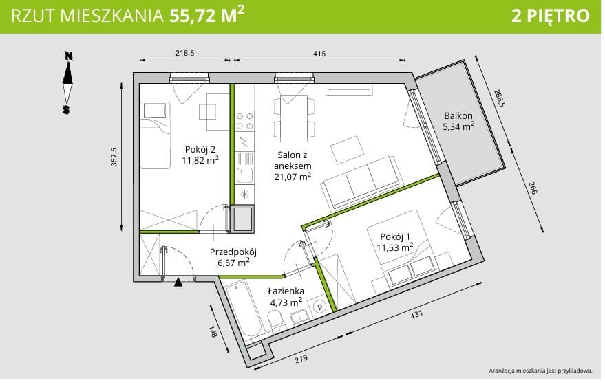 Mieszkanie 3 pokojowe na Wynajem
