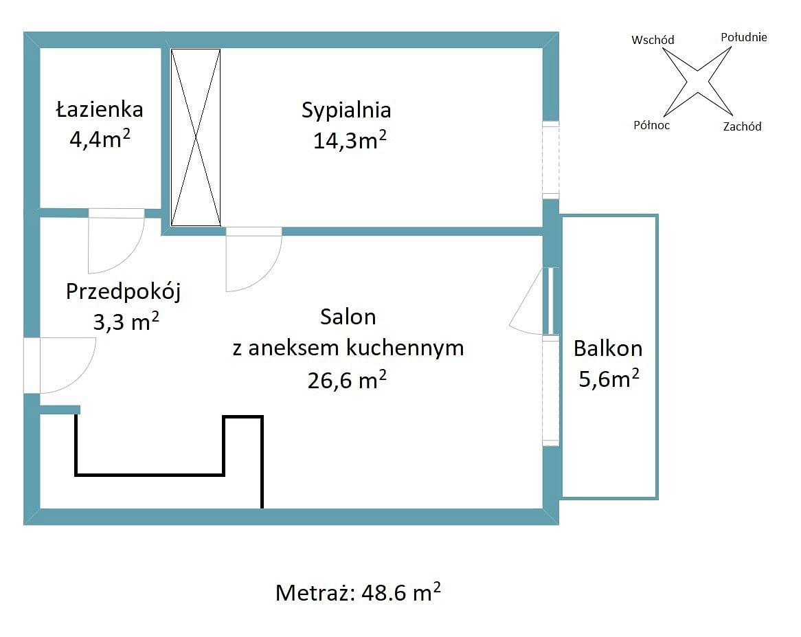 Mieszkanie 2 pokojowe na Sprzedaż