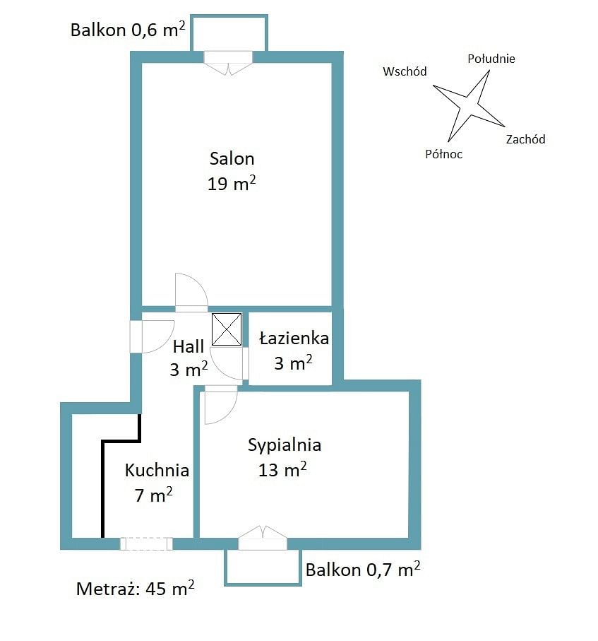 Mieszkanie 2 pokojowe na Sprzedaż