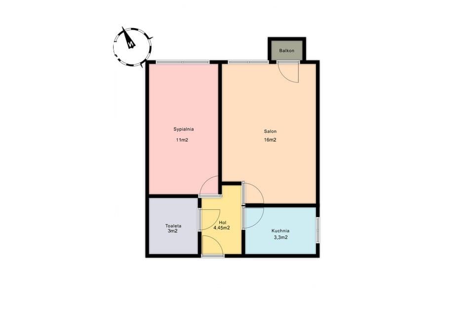 Mieszkanie 2 pokojowe na Sprzedaż