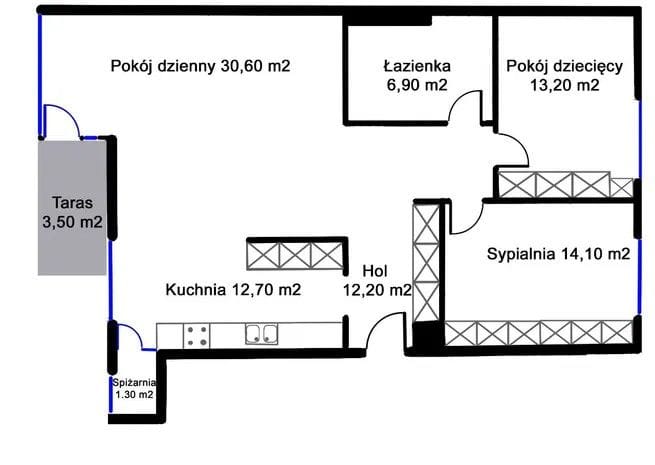 Mieszkanie 3 pokojowe na Wynajem
