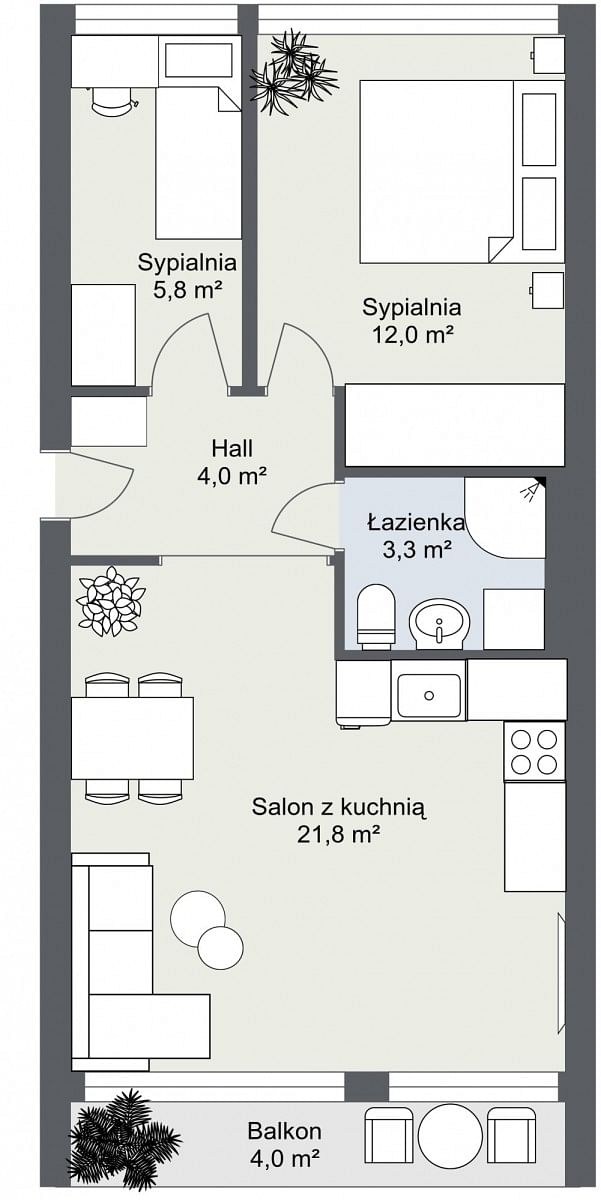 Mieszkanie 3 pokojowe na Sprzedaż