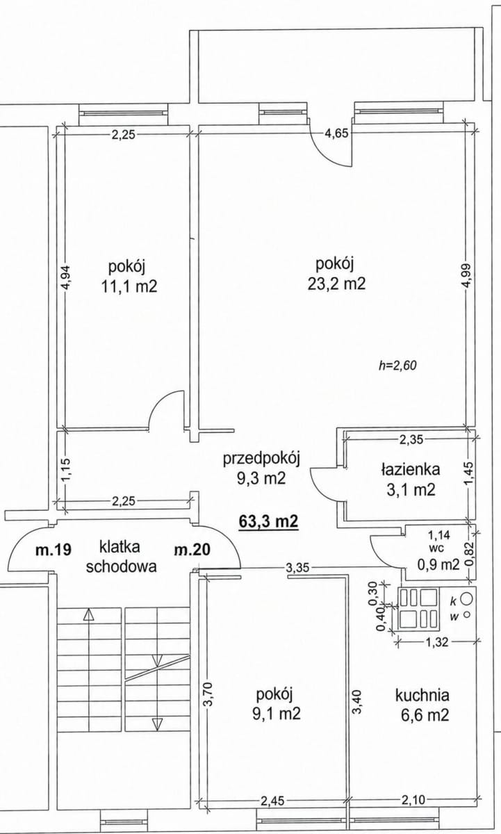 Mieszkanie 3 pokojowe na Sprzedaż
