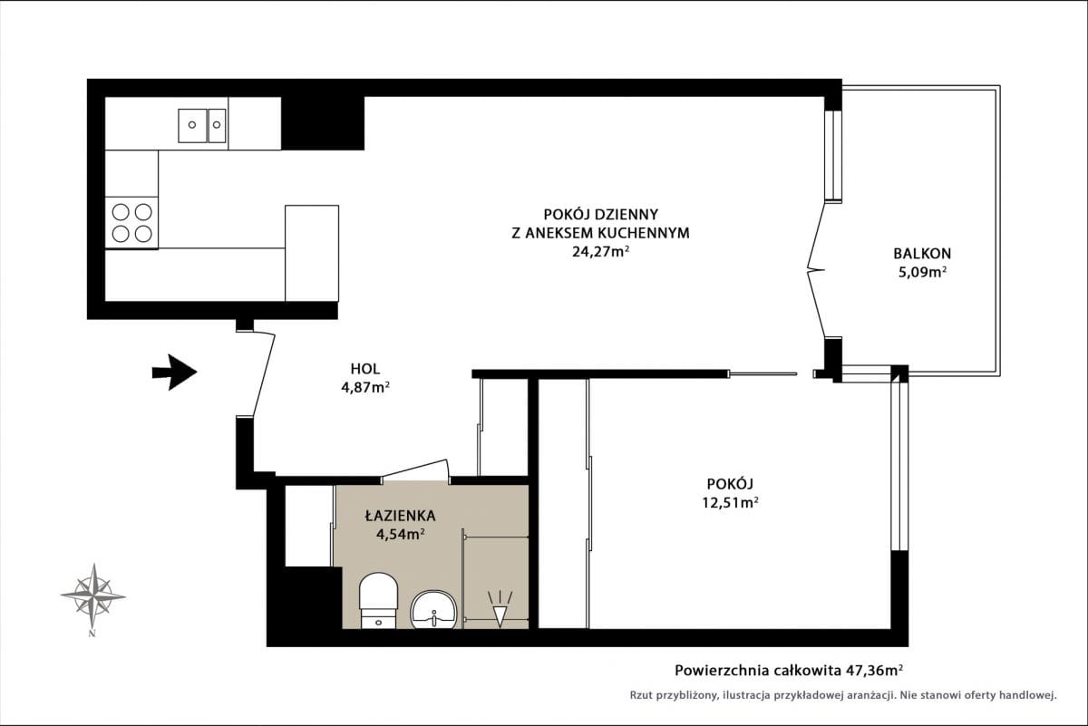 Mieszkanie 2 pokojowe na Sprzedaż