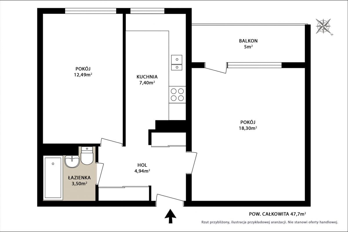 Mieszkanie 2 pokojowe na Sprzedaż