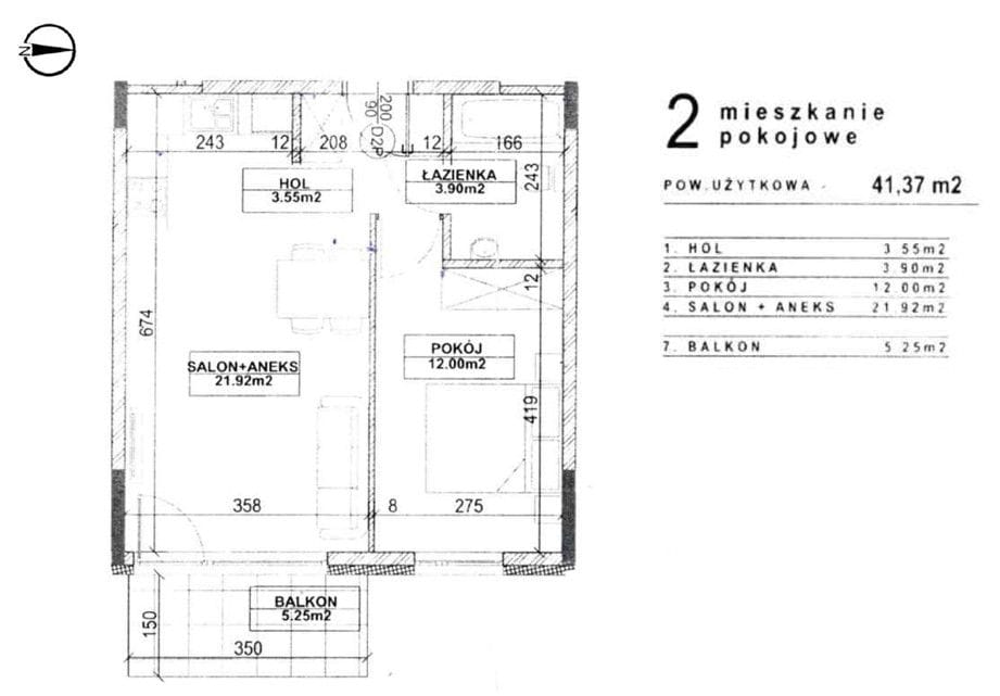 Mieszkanie 2 pokojowe na Wynajem