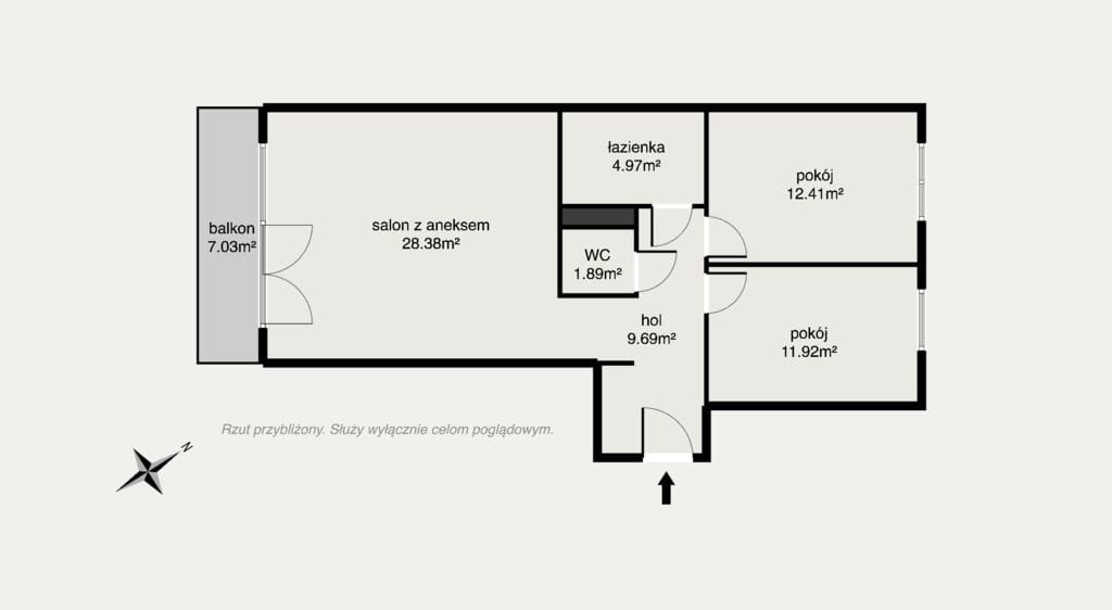 Mieszkanie 3 pokojowe na Sprzedaż