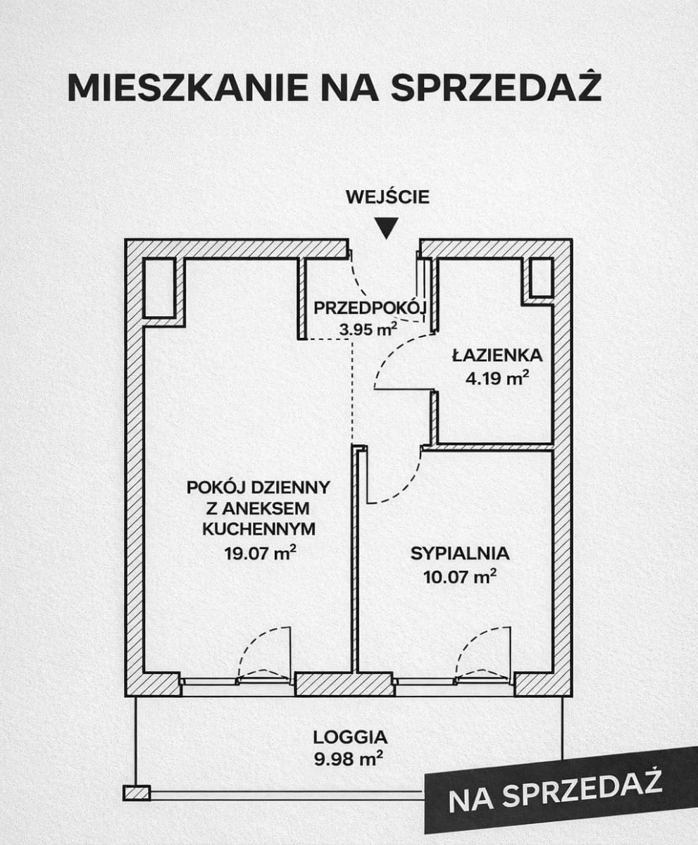Mieszkanie 2 pokojowe na Sprzedaż