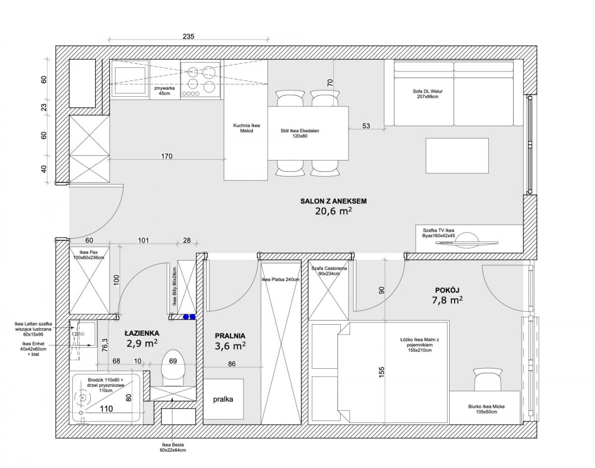 Mieszkanie 2 pokojowe na Sprzedaż