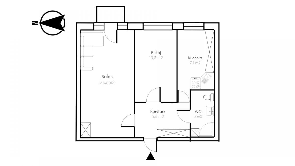 Mieszkanie 2 pokojowe na Sprzedaż