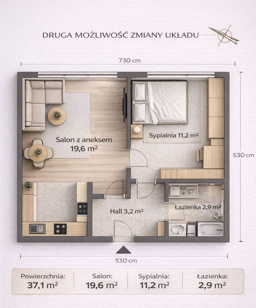 Mieszkanie 2 pokojowe na Sprzedaż