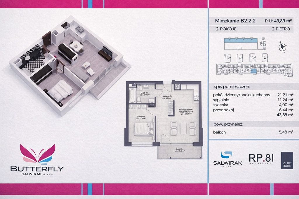 Mieszkanie 2 pokojowe na Sprzedaż