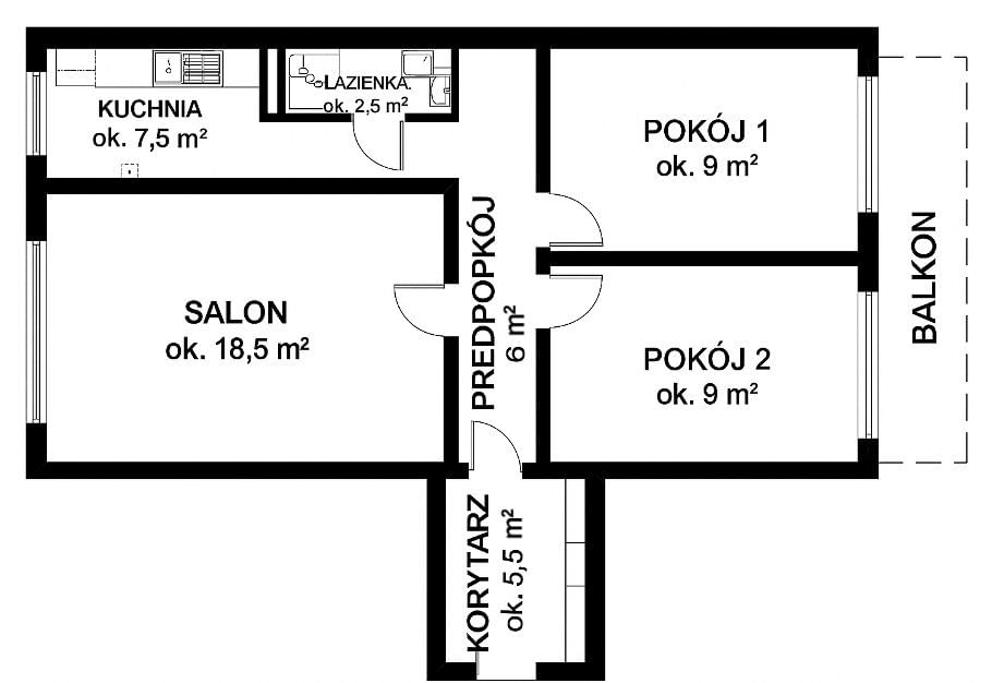 Mieszkanie 3 pokojowe na Sprzedaż