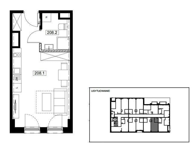 Mieszkanie 1 pokojowe na Sprzedaż
