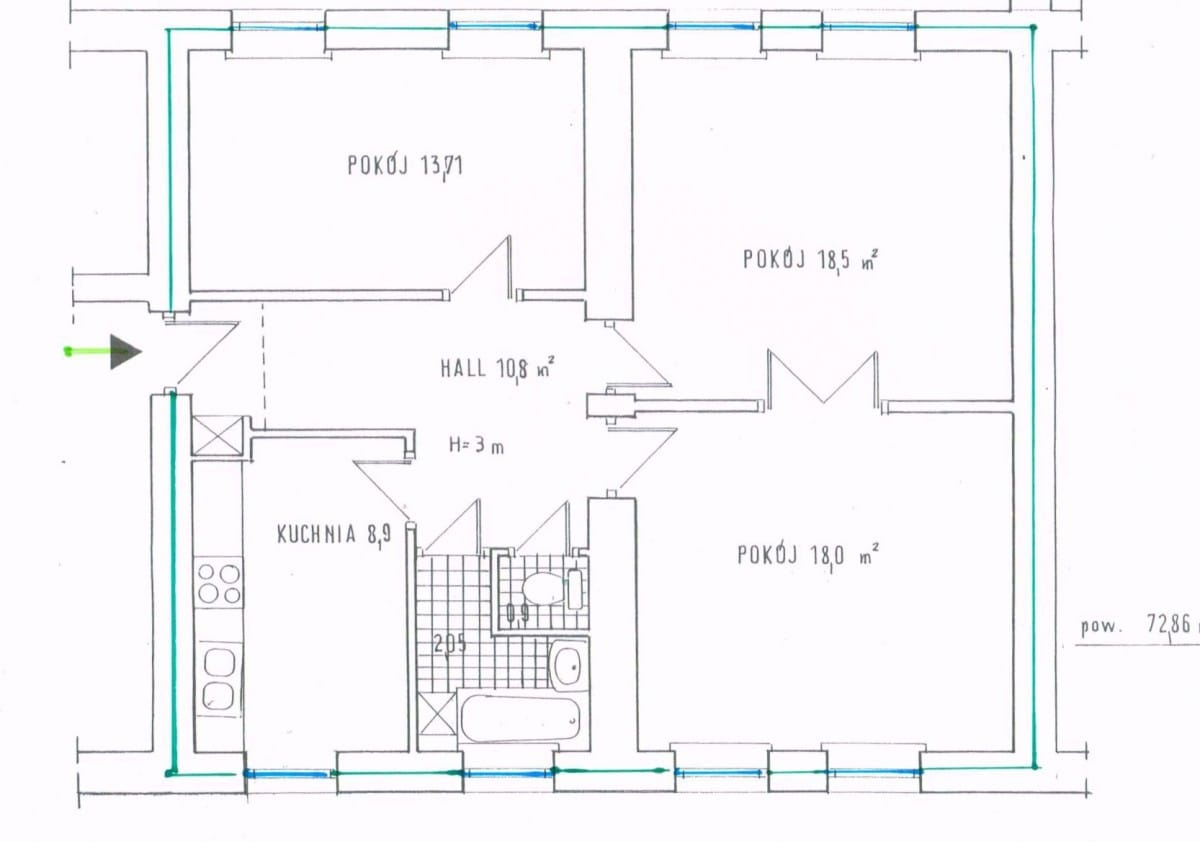 Mieszkanie 3 pokojowe na Sprzedaż