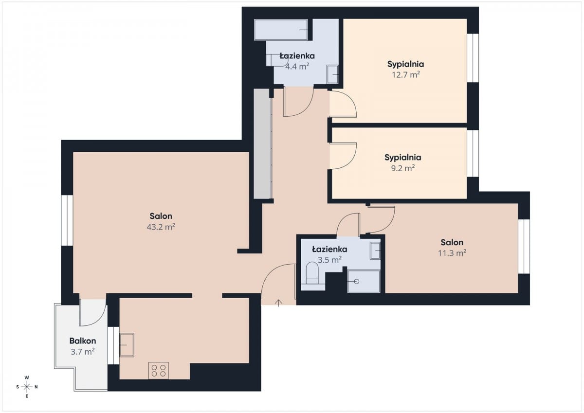 Mieszkanie 4 pokojowe na Wynajem