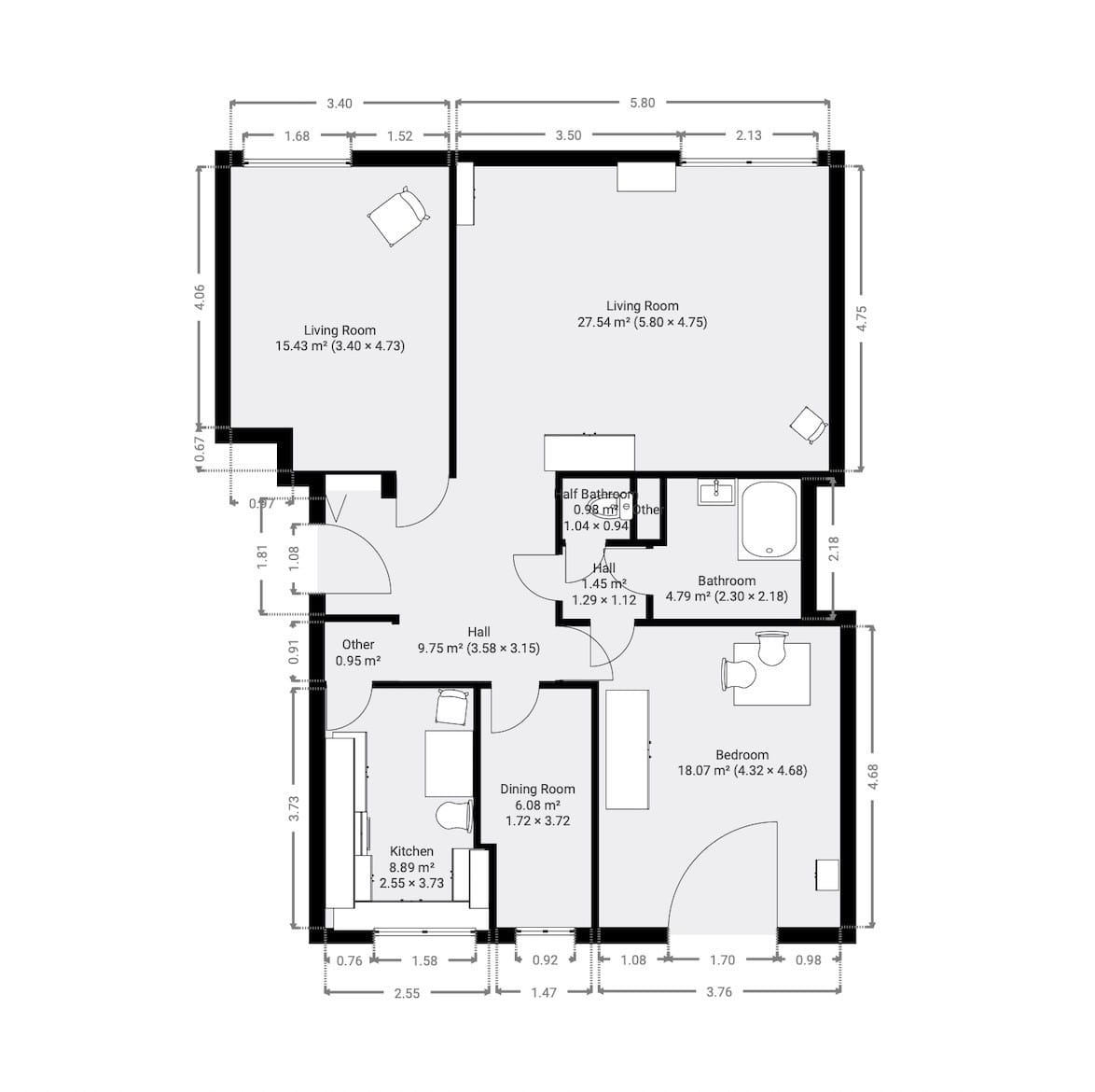 Mieszkanie 4 pokojowe na Sprzedaż