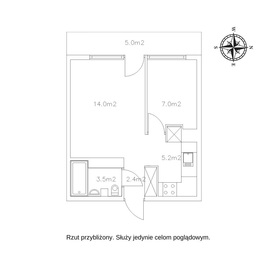 Mieszkanie 2 pokojowe na Wynajem