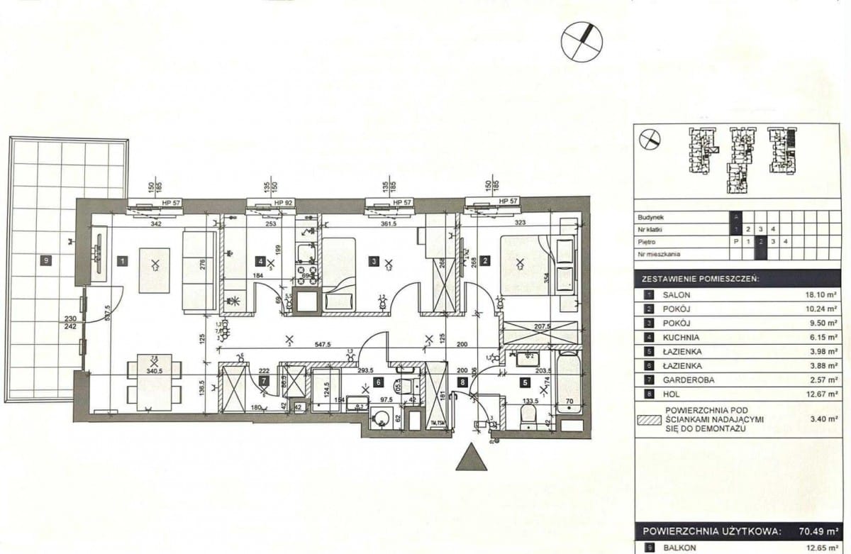 Mieszkanie 3 pokojowe na Wynajem