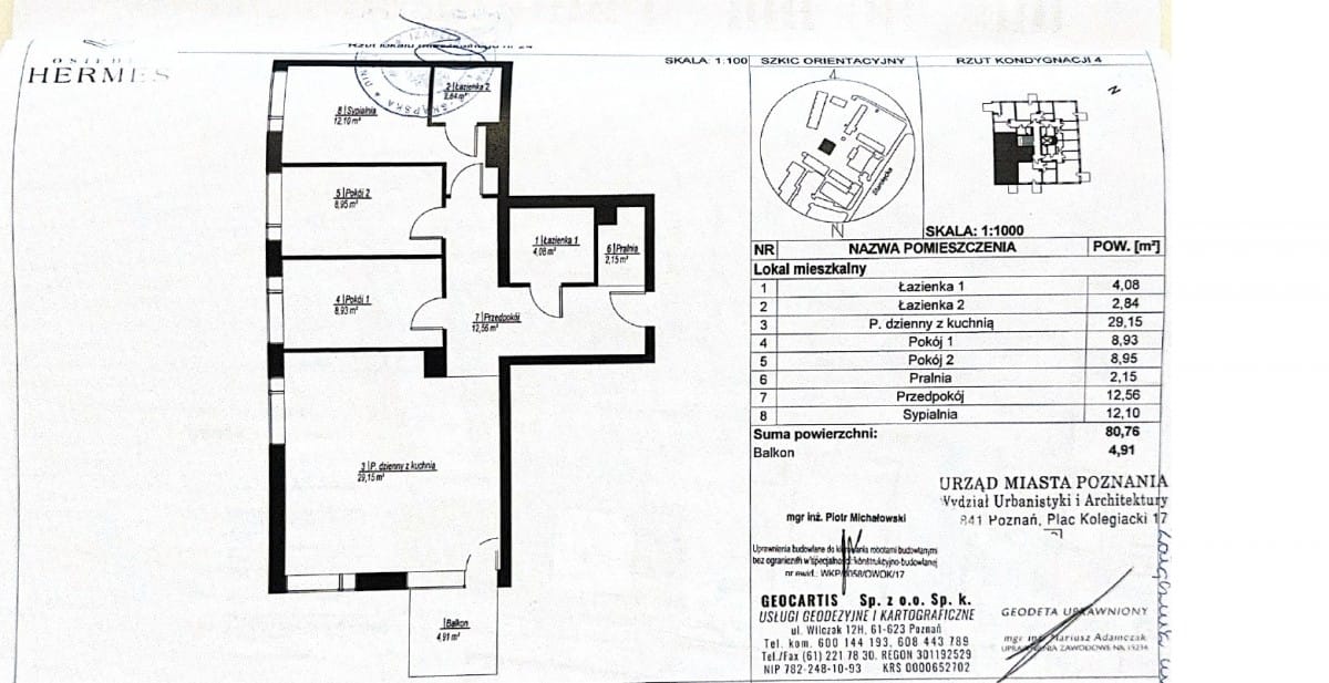Mieszkanie 4 pokojowe na Sprzedaż