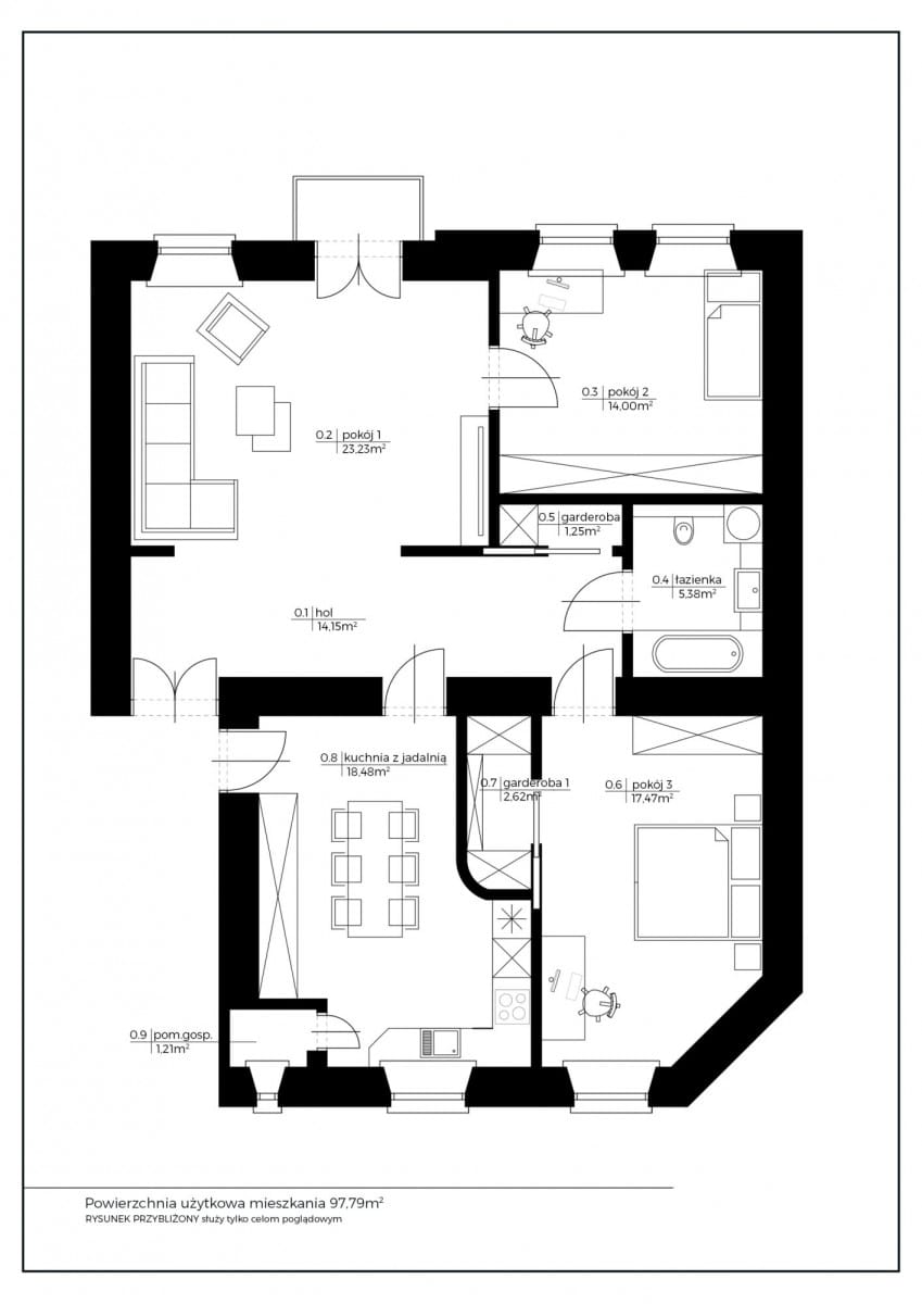 Mieszkanie 3 pokojowe na Sprzedaż