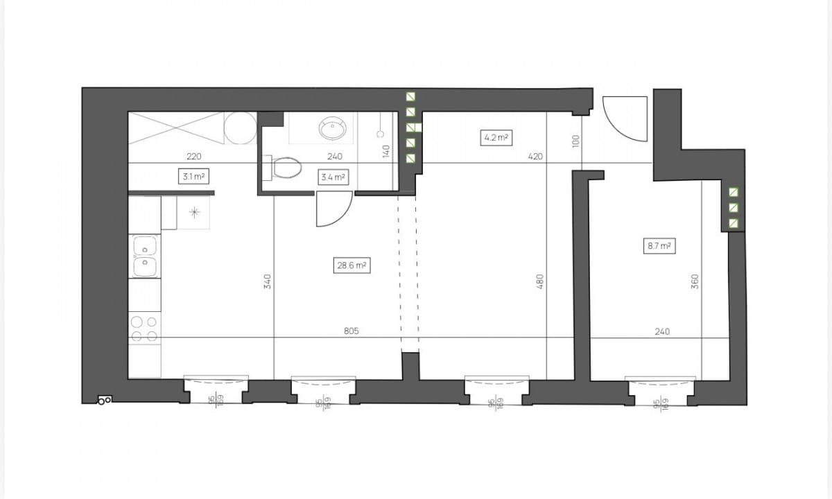 Mieszkanie 2 pokojowe na Sprzedaż