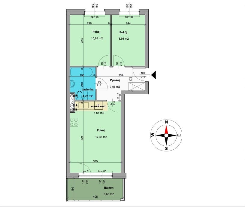 Mieszkanie 3 pokojowe na Wynajem