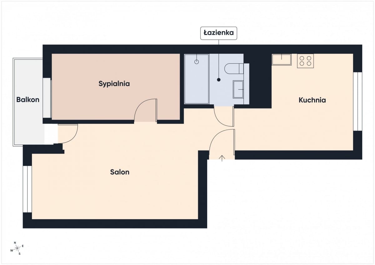 Mieszkanie 2 pokojowe na Sprzedaż