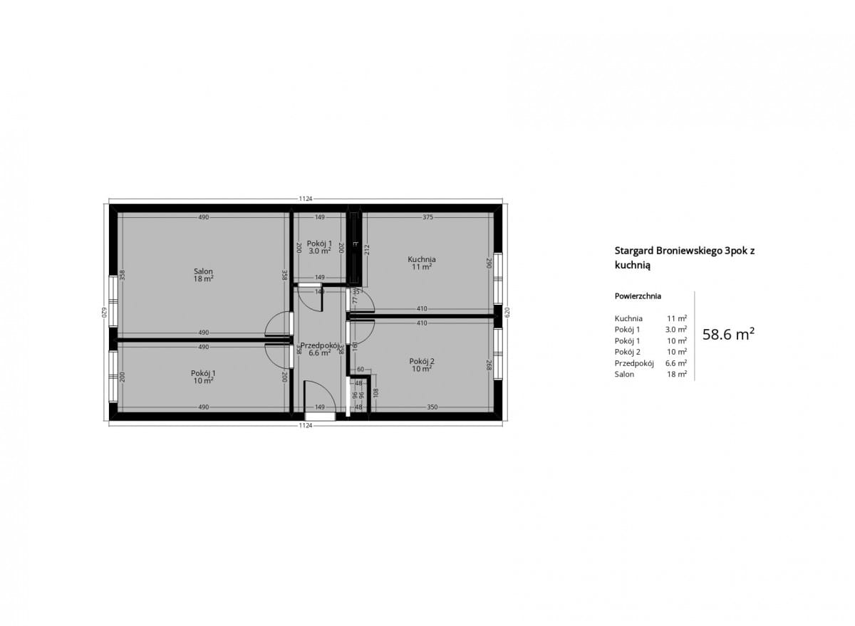 Mieszkanie 3 pokojowe na Sprzedaż