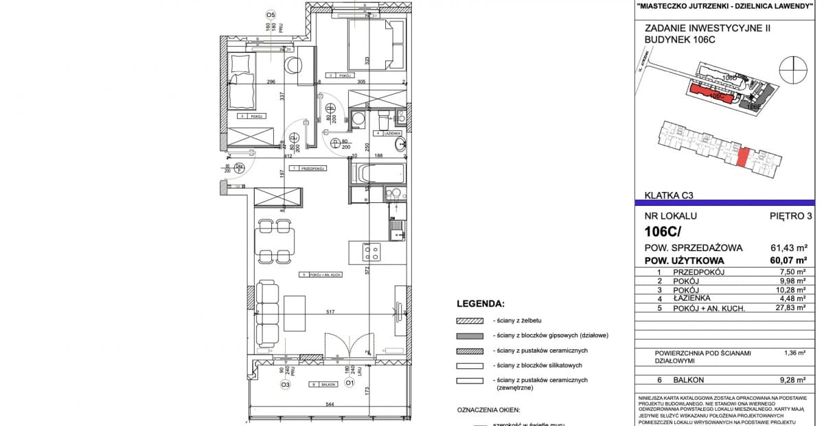 Mieszkanie 3 pokojowe na Sprzedaż