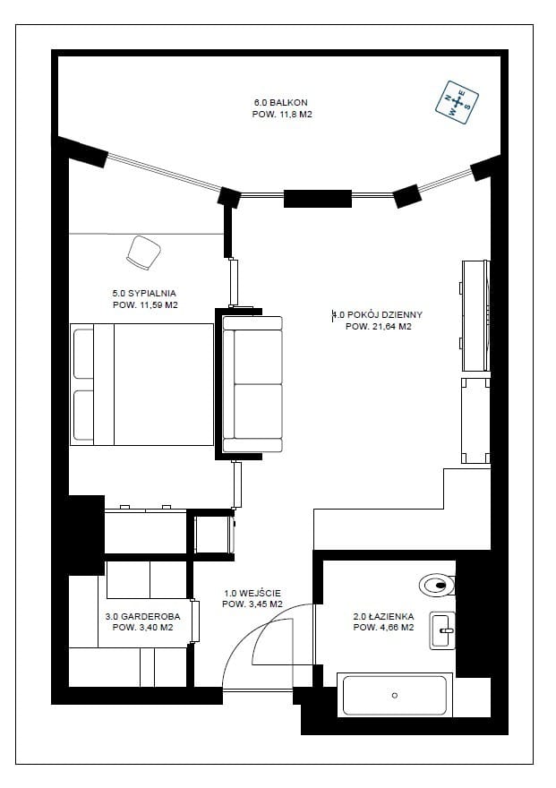 Mieszkanie 2 pokojowe na Wynajem
