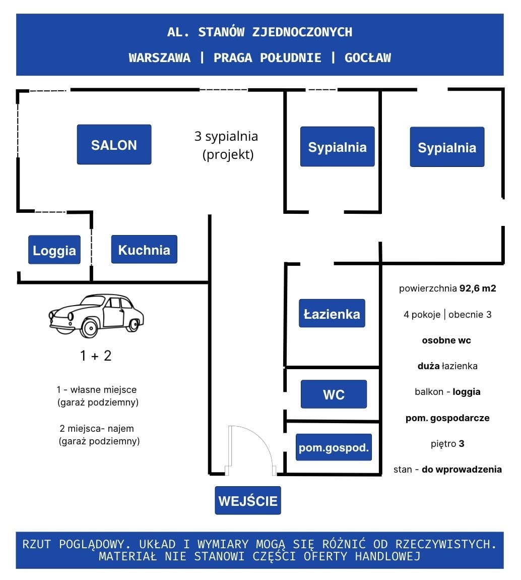 Mieszkanie 3 pokojowe na Sprzedaż