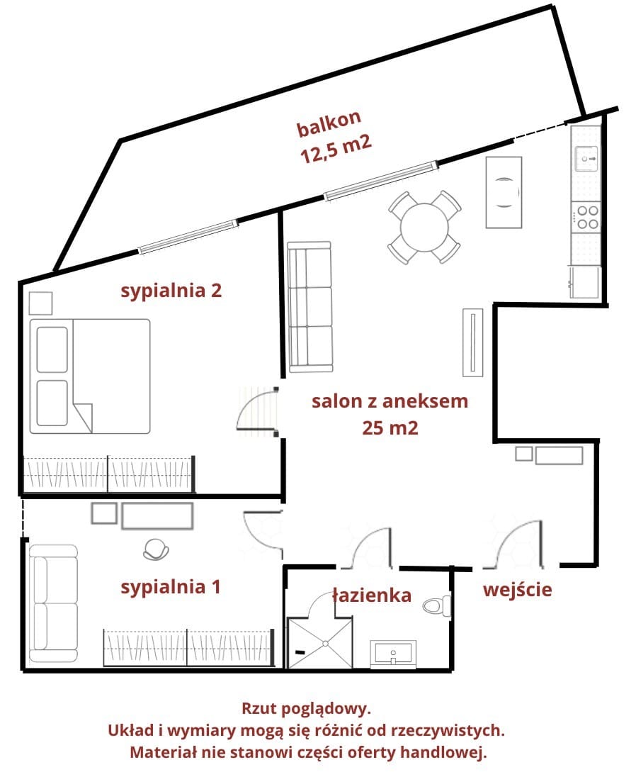 Mieszkanie 3 pokojowe na Wynajem