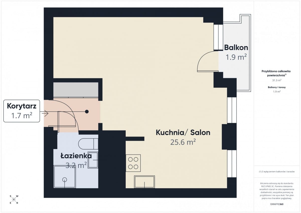 Mieszkanie 1 pokojowe na Wynajem