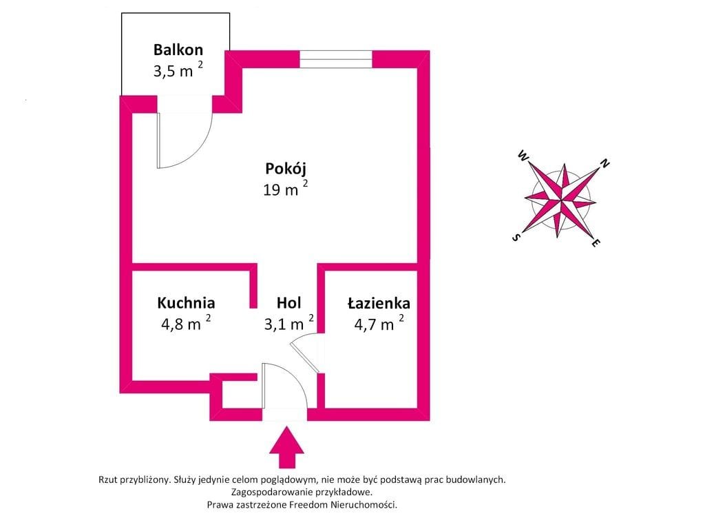 Mieszkanie 1 pokojowe na Sprzedaż