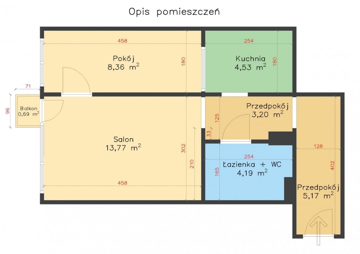 Mieszkanie 2 pokojowe na Sprzedaż