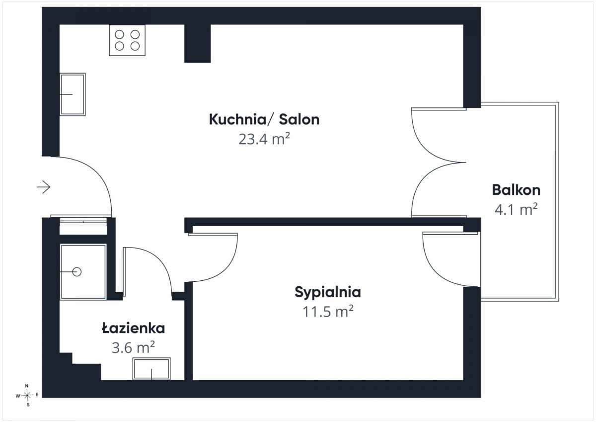 Mieszkanie 2 pokojowe na Sprzedaż