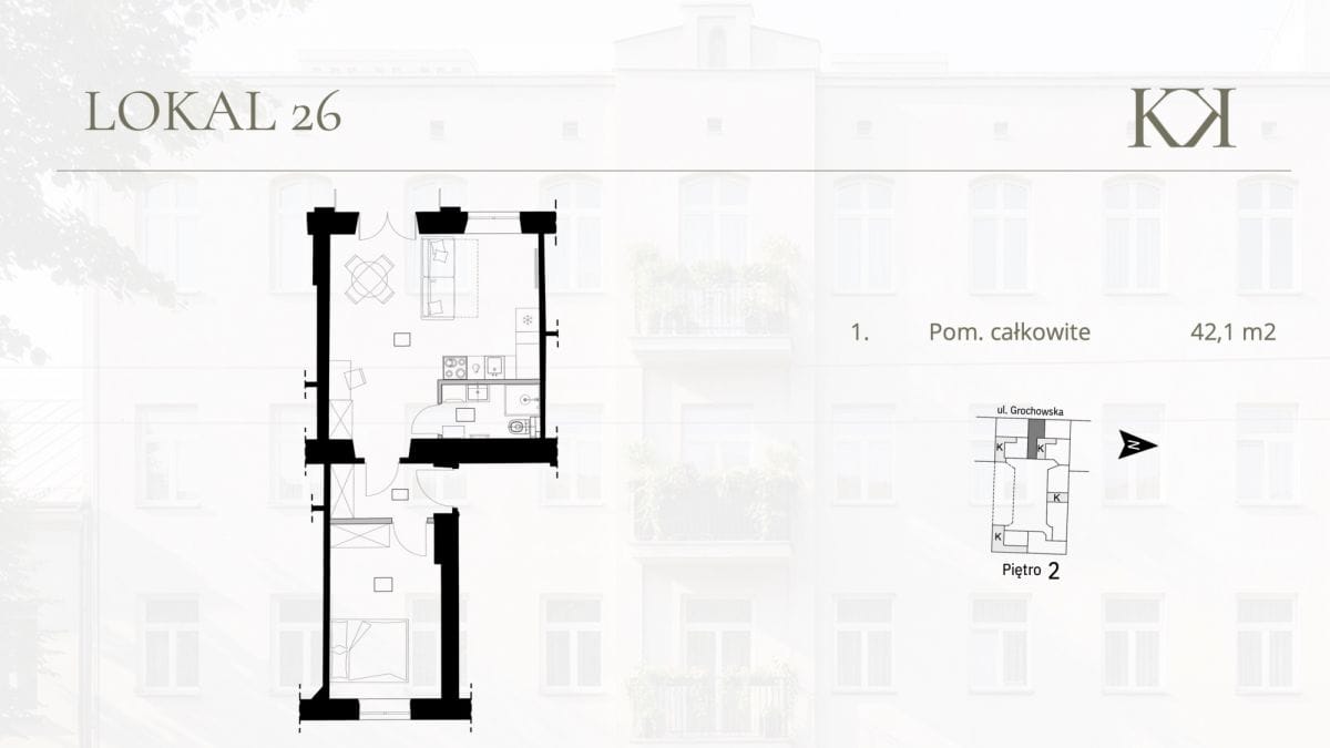 Mieszkanie 2 pokojowe na Sprzedaż
